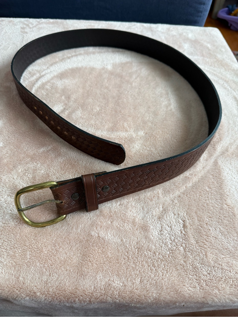 Men’s Embossed Cowhide Leather Belt Size 40 - 45 Made in the USA